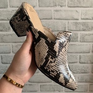Snakeskin mules